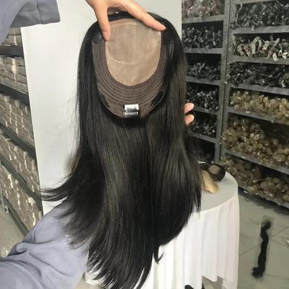 Injected PU & Wefted Hybrid Remy Topper 7"x8"and 6"x6.5" Available