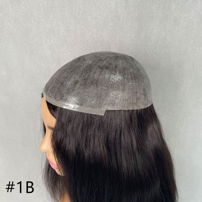 Full Coverage and Unmatched Durability Remy Hair Knotted PU Skin Topper 8"x10"