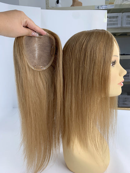 5"*5" Base Clip In Mono Topper Hairpieces Remy Human Hair Natural