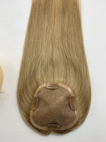 5"*5" Base Clip In Mono Topper Hairpieces Remy Human Hair Natural