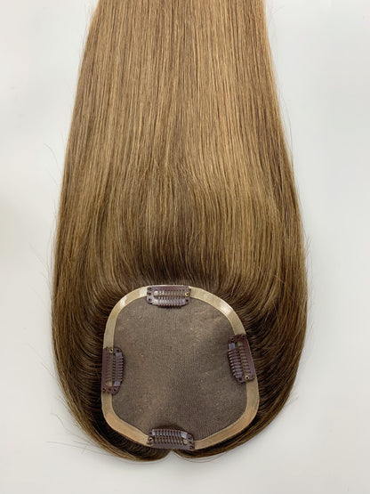 5"*5" Base Clip In Mono Topper Hairpieces Remy Human Hair Natural