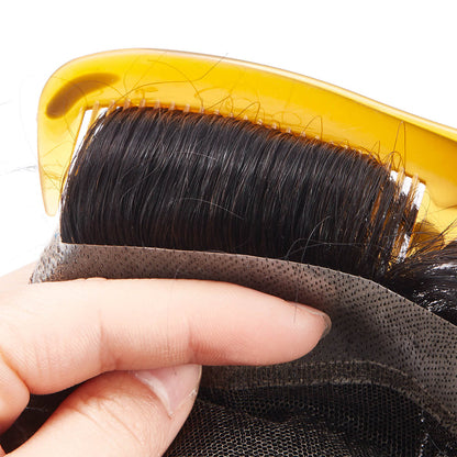 French Lace Center and Front Poly Around Hair Replacement System