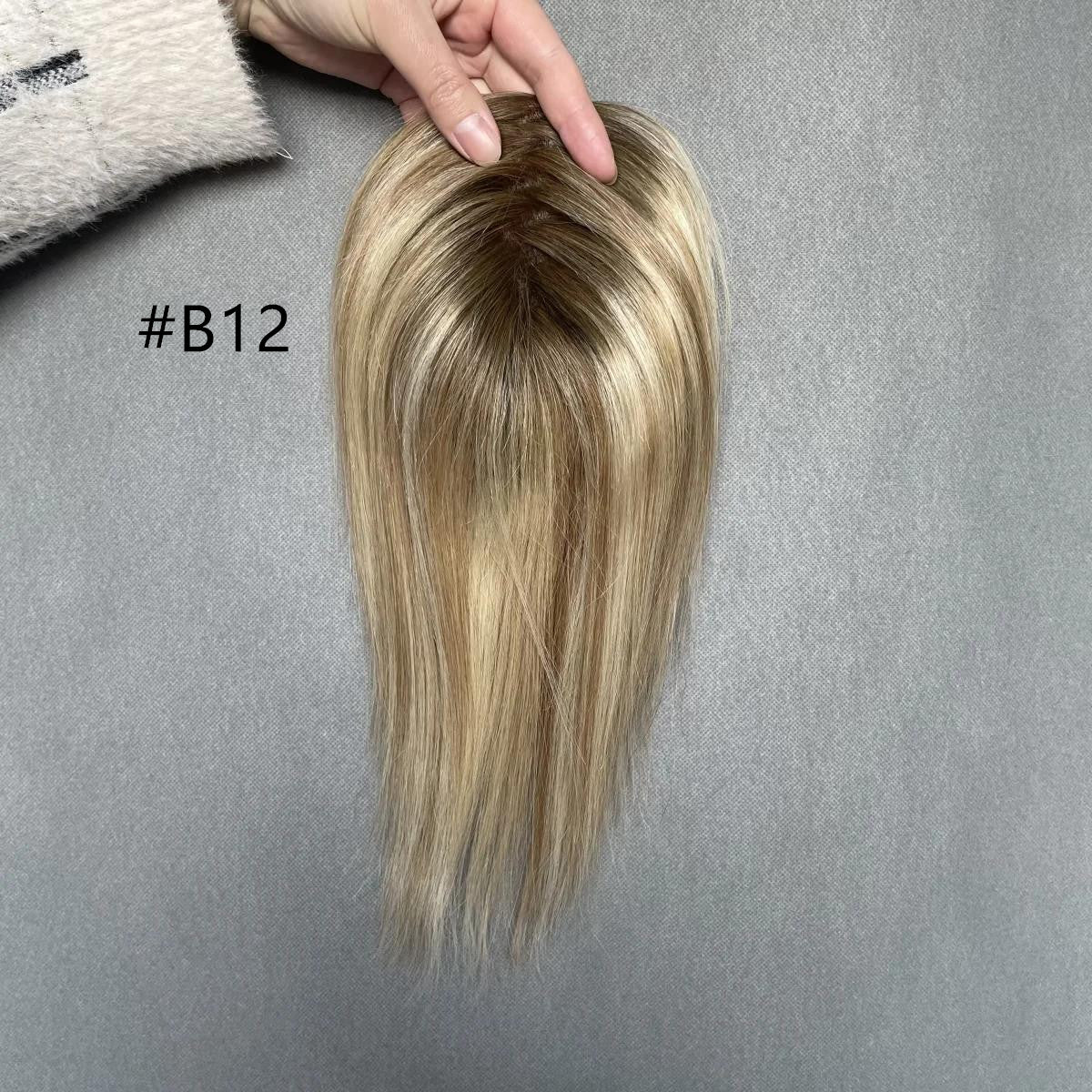 Invisible Volume Hand Made 100 Remy Hair Mono Topper 3"x5"