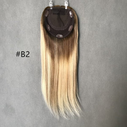 Hybrid Design Injected PU & Wefted Back Remy Hair Topper 6"x7"