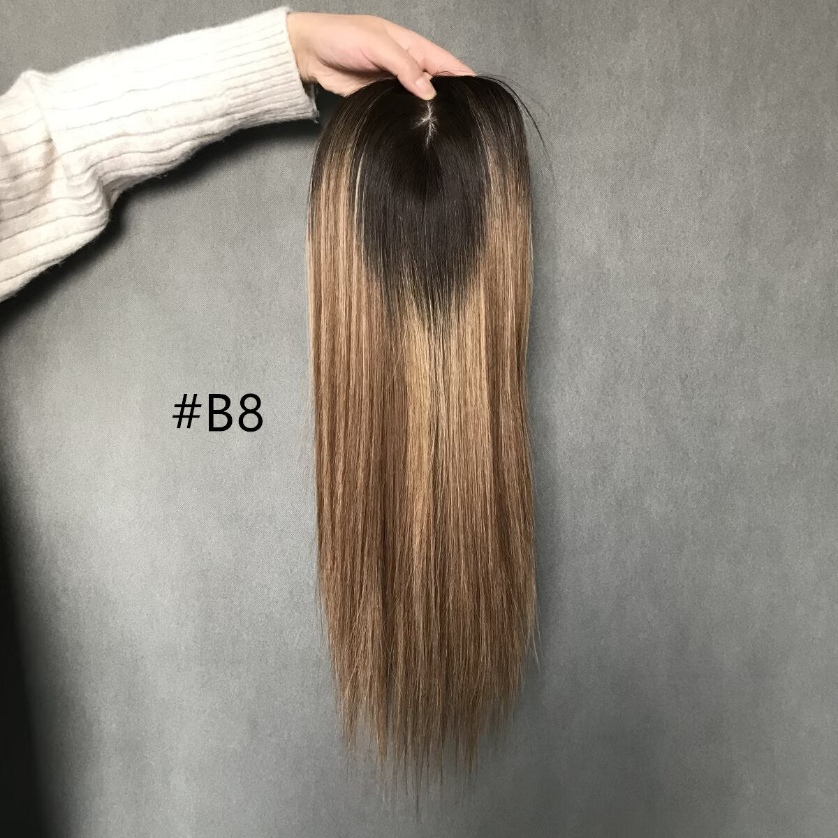 Hybrid Design Injected PU & Wefted Back Remy Hair Topper 6"x7"