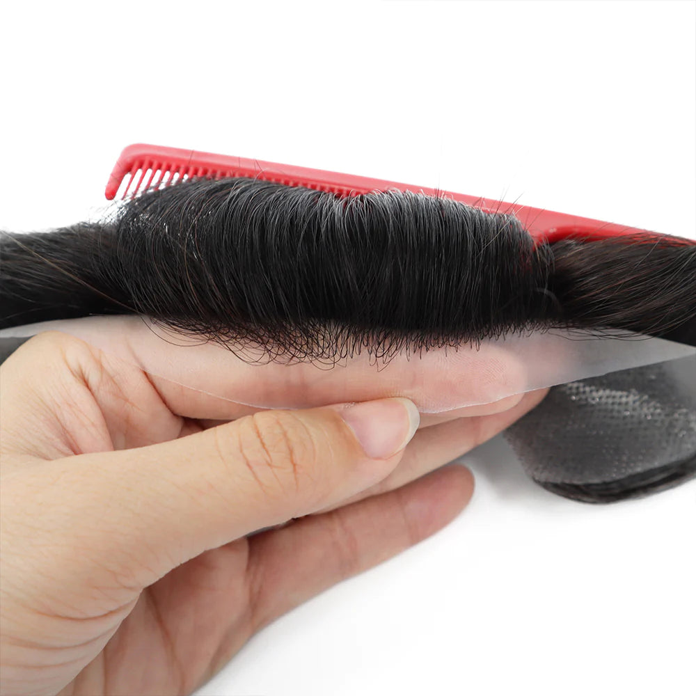 Men's Frontal Hairpieces Made with a Super Thin Skin Base