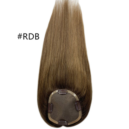 Balayage Color European Remy Hair Mono Topper  5"x5"