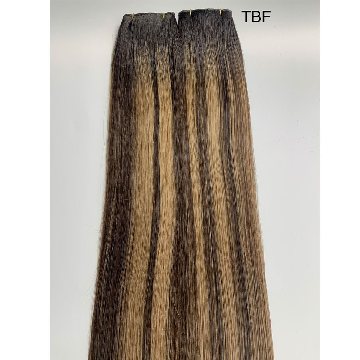 Brown Balayage Genius Weft Hair Extensions Dark Brown Roots to Light Brown Mix Blonde European Remy Hair Weft for Women