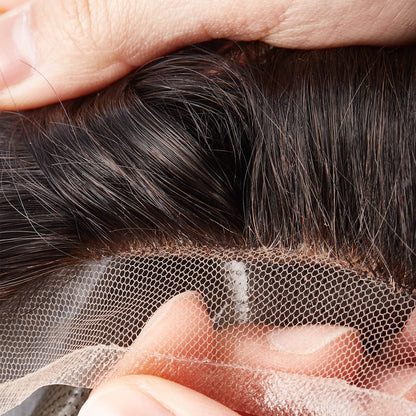 French Lace Front with Poly Back Hair Replacement System For Men