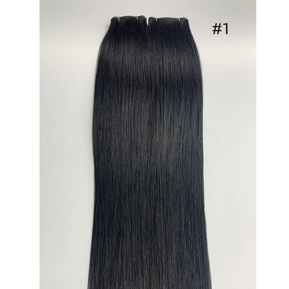 Double Drawn Remy Genius Weft Hair Extensions Color Black Brown Hand Selected European Remy Hair Sew In For Women 22inch