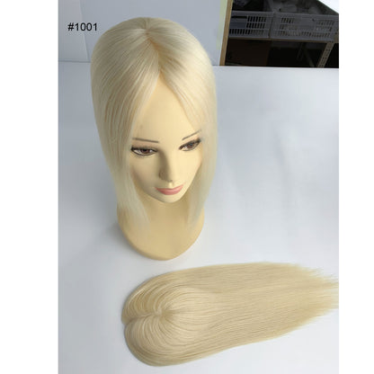 Instant Volume & Flawless Coverage 5"x5" Blonde Remy Hair Mono Topper