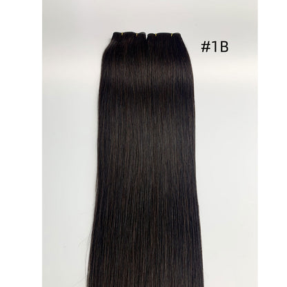 Double Drawn Remy Genius Weft Hair Extensions Color Black Brown Hand Selected European Remy Hair Sew In For Women 22inch