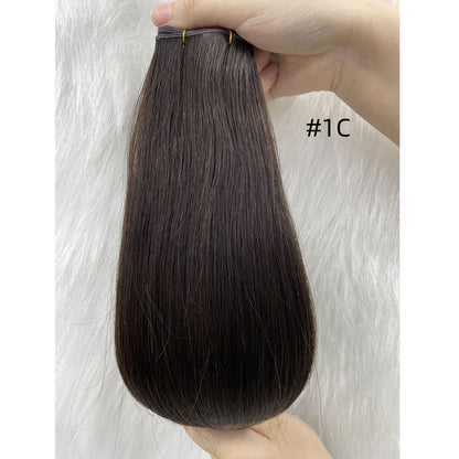 Double Drawn Remy Genius Weft Hair Extensions Color Black Brown Hand Selected European Remy Hair Sew In For Women 22inch