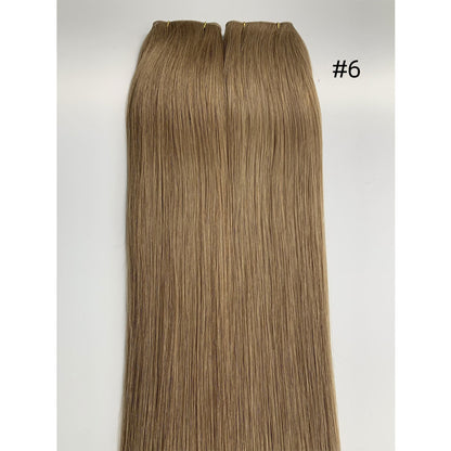 Double Drawn Remy Genius Weft Hair Extensions Color Black Brown Hand Selected European Remy Hair Sew In For Women 22inch