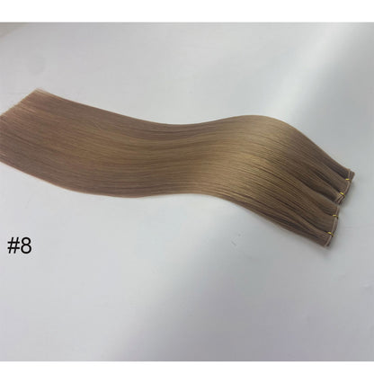 Double Drawn Remy Genius Weft Hair Extensions Color Black Brown Hand Selected European Remy Hair Sew In For Women 22inch