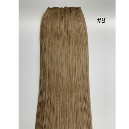 Double Drawn Remy Genius Weft Hair Extensions Color Black Brown Hand Selected European Remy Hair Sew In For Women 22inch