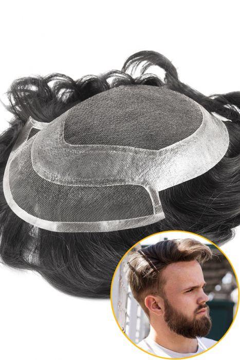 New French Lace With Thin Skin All Around Male Hair Replacement System