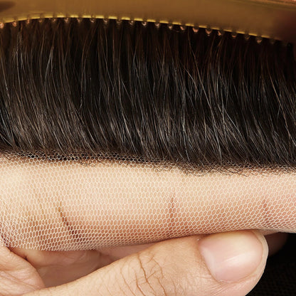 BH Swiss Lace Human Hair Breathable Hair Replacement System For Man