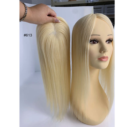 Instant Volume & Flawless Coverage 5"x5" Blonde Remy Hair Mono Topper