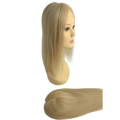 Instant Volume & Flawless Coverage 5"x5" Blonde Remy Hair Mono Topper