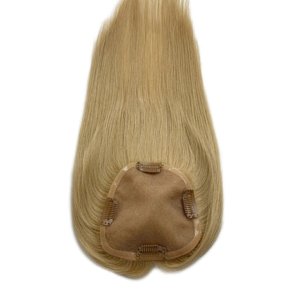 Instant Volume & Flawless Coverage 5"x5" Blonde Remy Hair Mono Topper