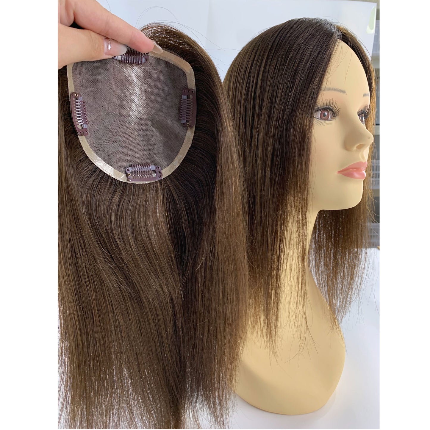 Seamless Volume  5"x5" Remy Hair Mono Topper Solid Colors in Stock