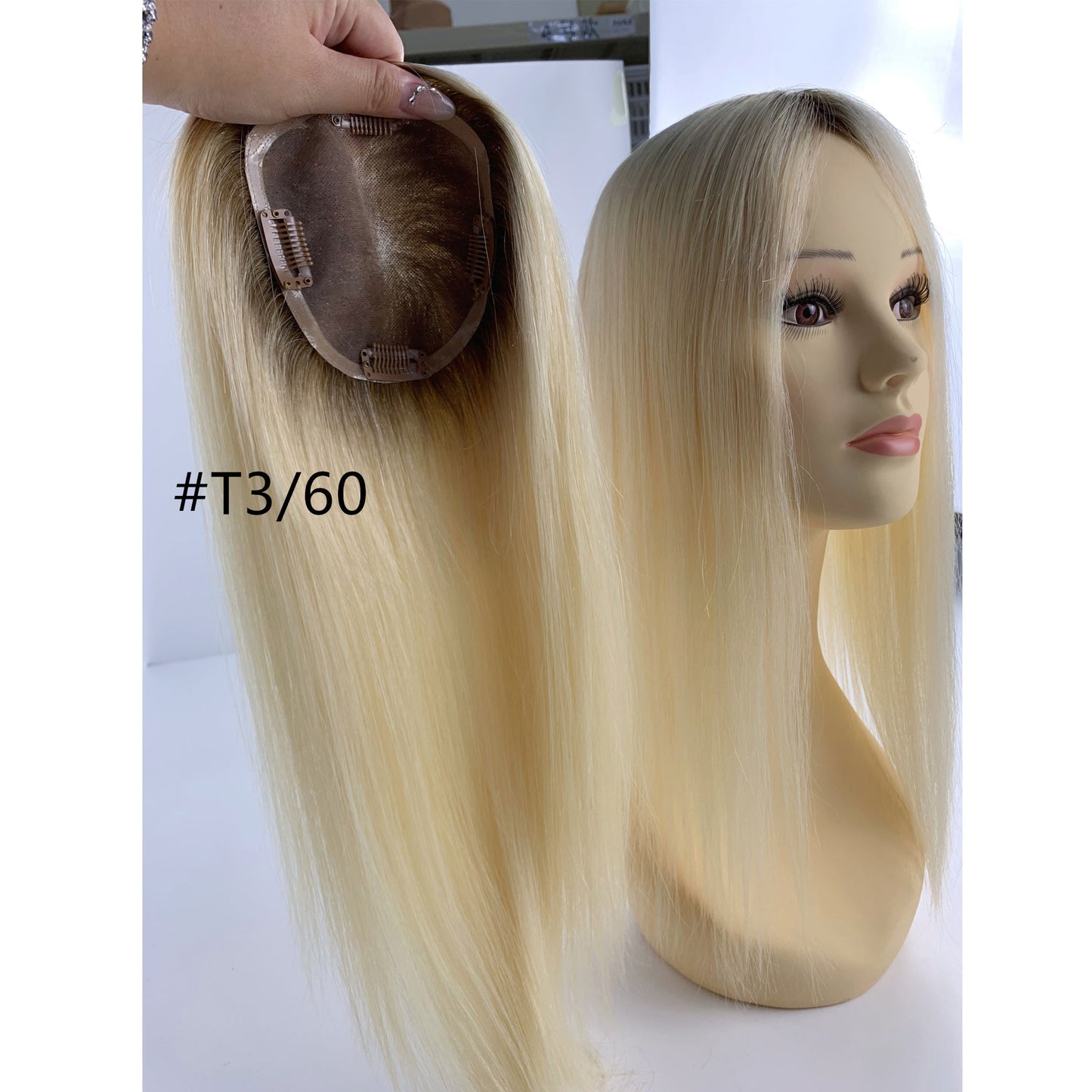 Ultimate Realism Rooted Color Remy Hair Mono Topper 5"x5"
