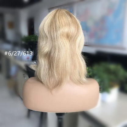 Chic and Seamless 10inch  Remy Hair Mono Topper with Swiss Lace Front  6"x6"