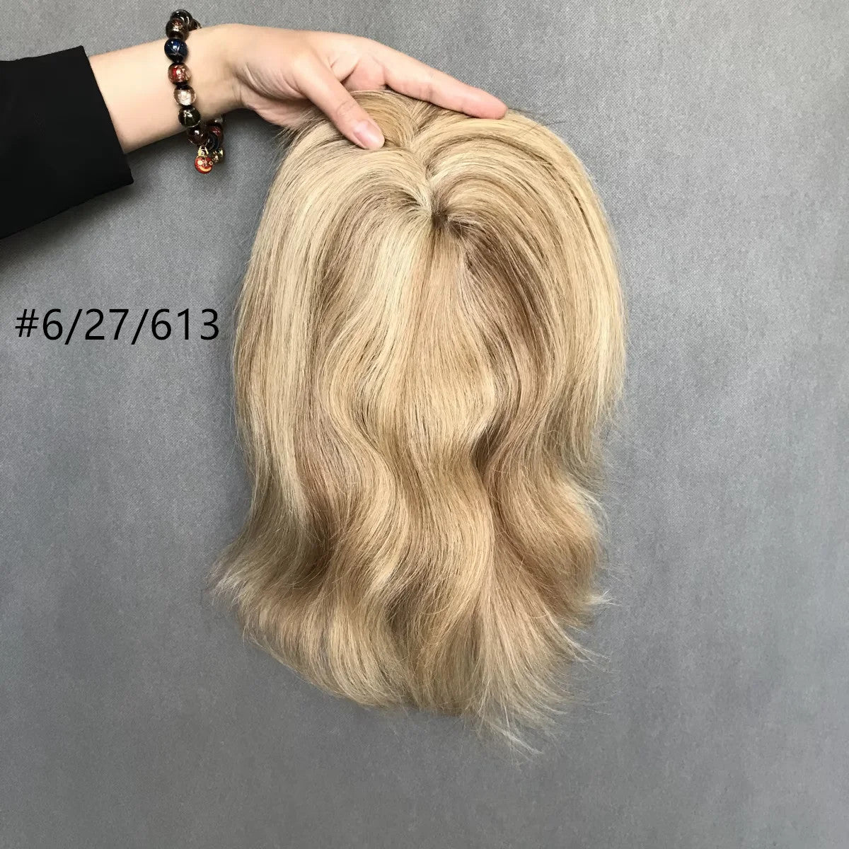 Chic and Seamless 10inch  Remy Hair Mono Topper with Swiss Lace Front  6"x6"