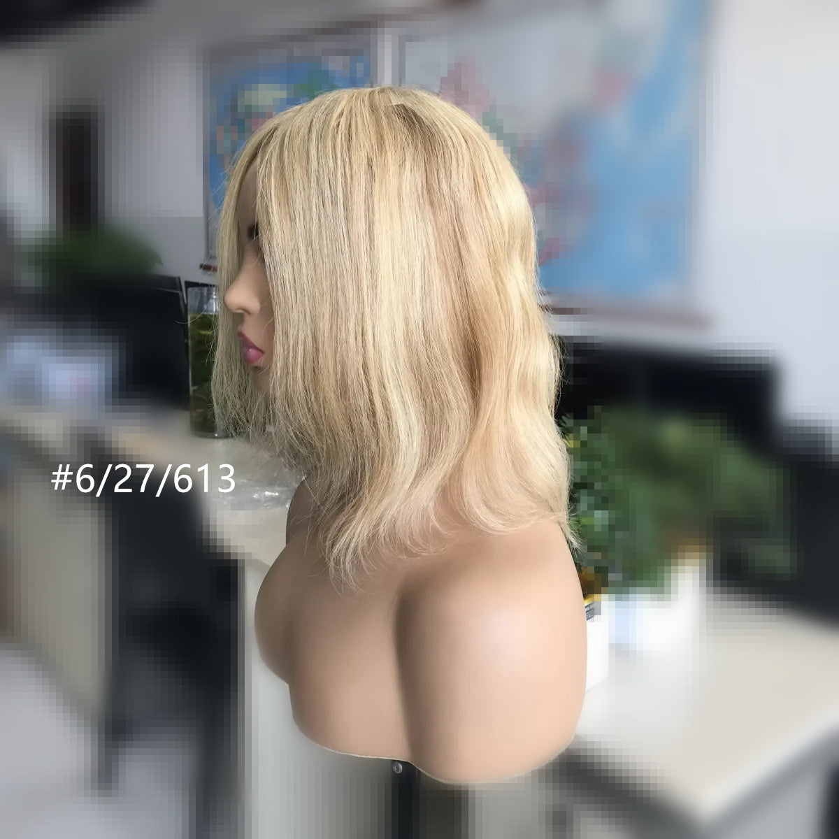 Chic and Seamless 10inch  Remy Hair Mono Topper with Swiss Lace Front  6"x6"