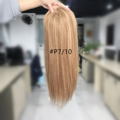 Extra Large Full Coverage 8"x8" Remy Hair Mono Topper with Swiss Lace Front