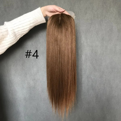 Extra Large Full Coverage 8"x8" Remy Hair Mono Topper with Swiss Lace Front