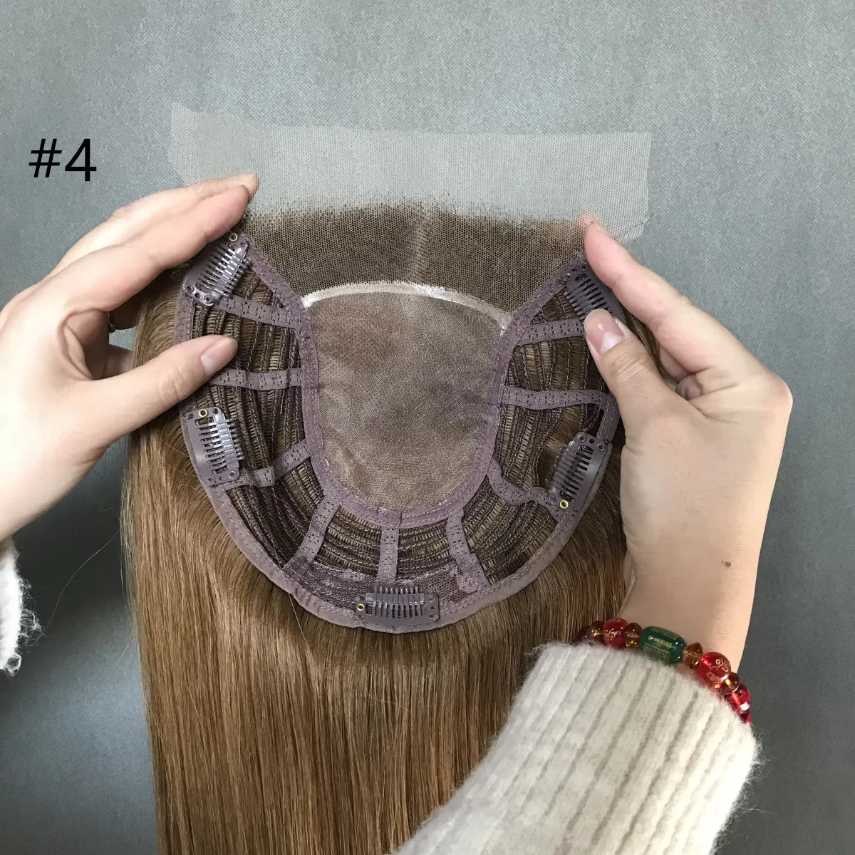 Extra Large Full Coverage 8"x8" Remy Hair Mono Topper with Swiss Lace Front