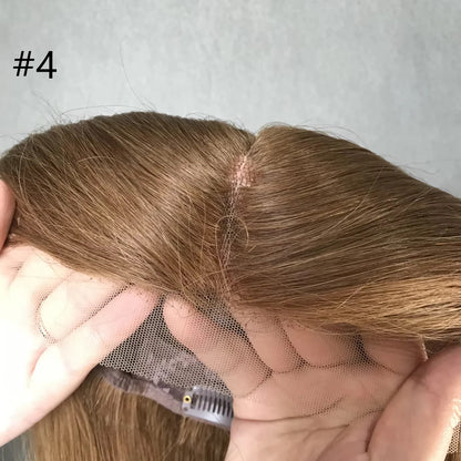 Extra Large Full Coverage 8"x8" Remy Hair Mono Topper with Swiss Lace Front