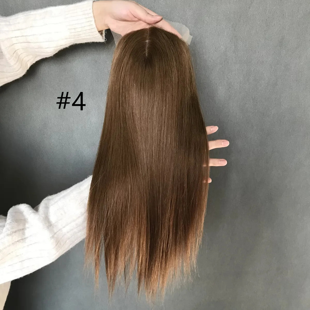 Extra Large Full Coverage 8"x8" Remy Hair Mono Topper with Swiss Lace Front