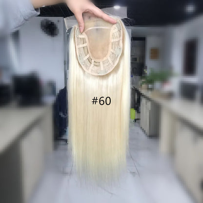 Extra Large Full Coverage 8"x8" Remy Hair Mono Topper with Swiss Lace Front