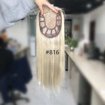 Extra Large Full Coverage 8"x8" Remy Hair Mono Topper with Swiss Lace Front