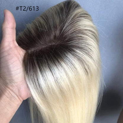 Flawless coverage 100 Remy Hair Monofilament Topper 5"x5", 6"x6"
