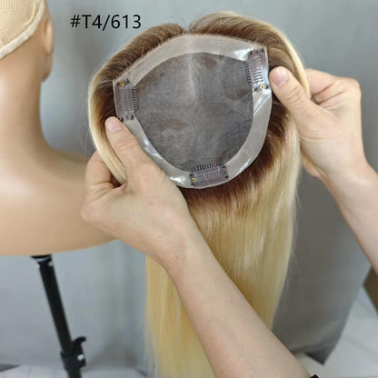 Flawless coverage 100 Remy Hair Monofilament Topper 5"x5", 6"x6"