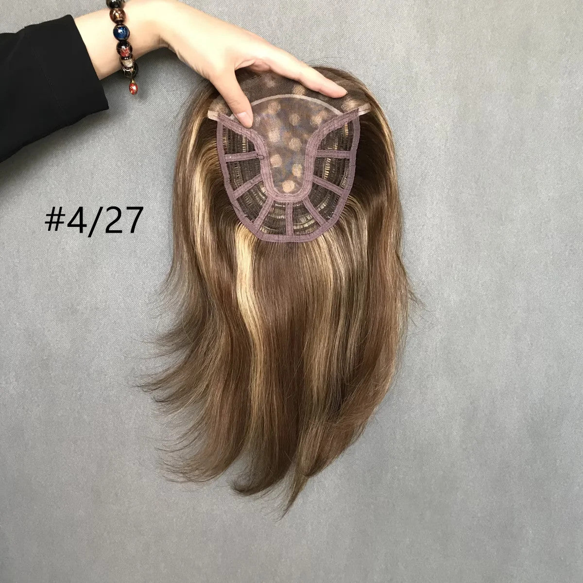 Chic and Seamless 10inch  Remy Hair Mono Topper with Swiss Lace Front  6"x6"