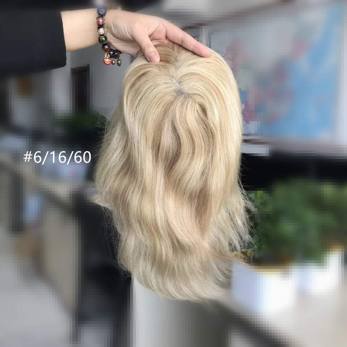 Chic and Seamless 10inch  Remy Hair Mono Topper with Swiss Lace Front  6"x6"