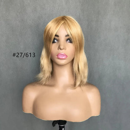 Chic and Seamless 10inch  Remy Hair Mono Topper with Swiss Lace Front  6"x6"