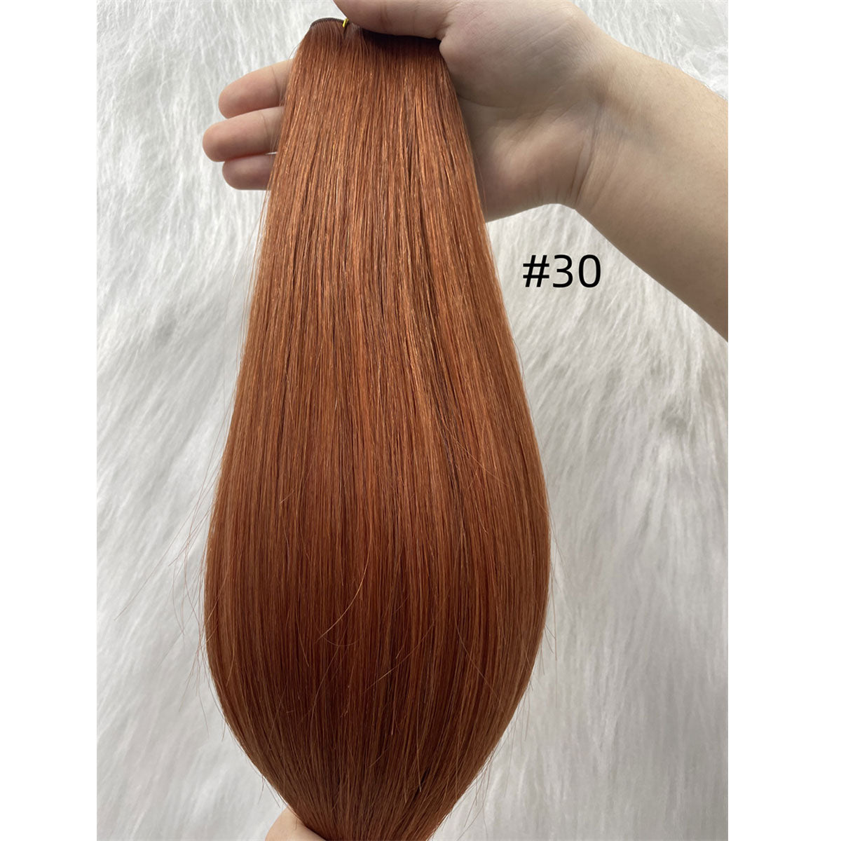 Genius Sew in Weft Hair Extensions Auburn Ginger Invisible Real Remy Hair for Women