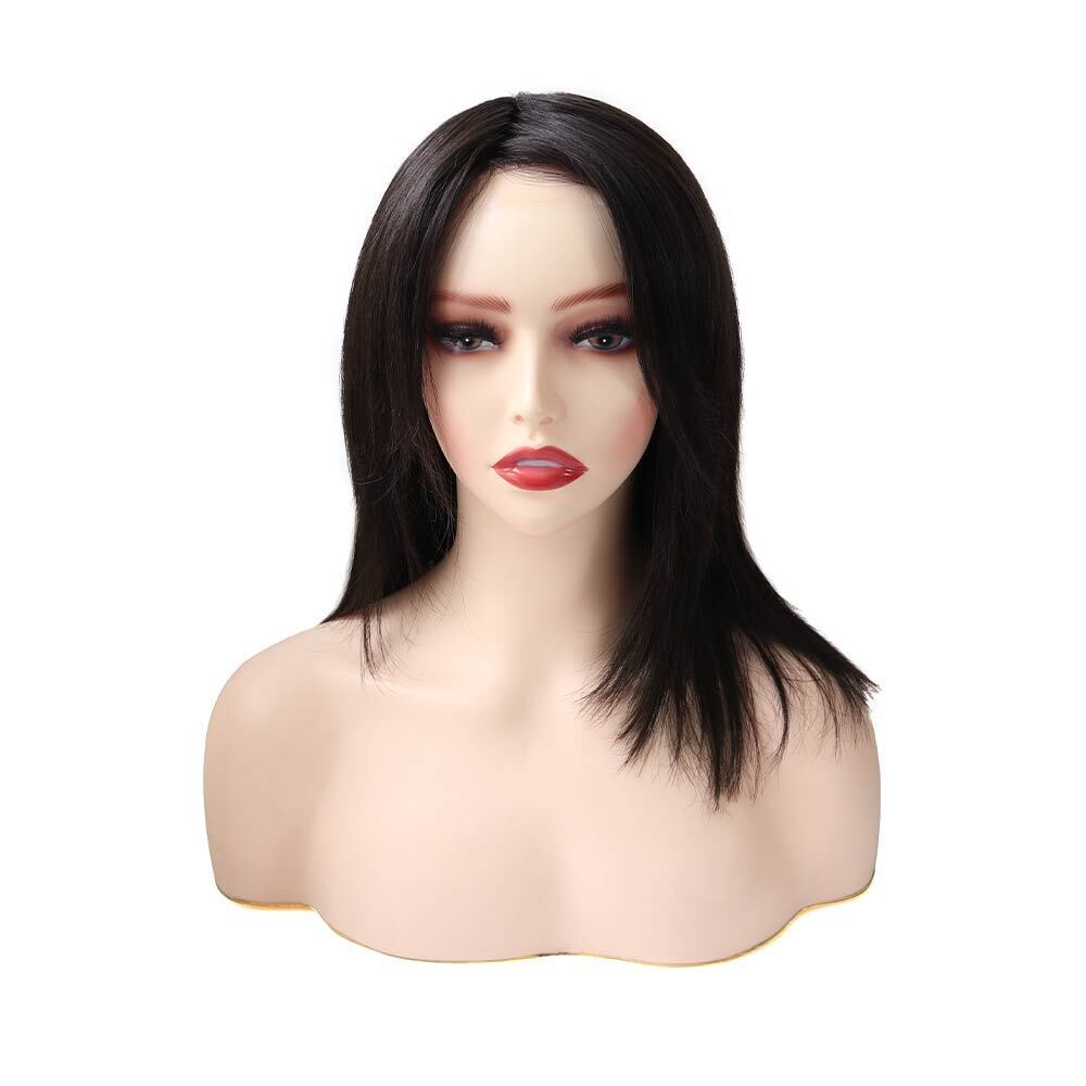 Women Wigs European Cuticle Remy Human Hair Mono Top Lace Front Medium Size 9''