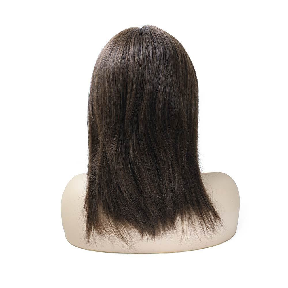 Women Wigs European Cuticle Remy Human Hair Mono Top Lace Front Medium Size 9''