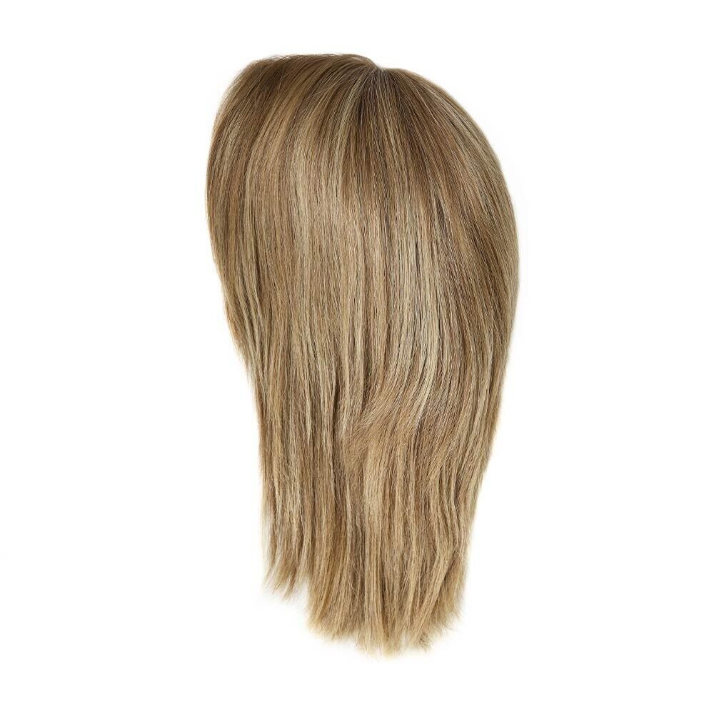 Women European Cuticle Remy Hair Wigs Mono Top Lace Front Medium Size #8/24/27-8