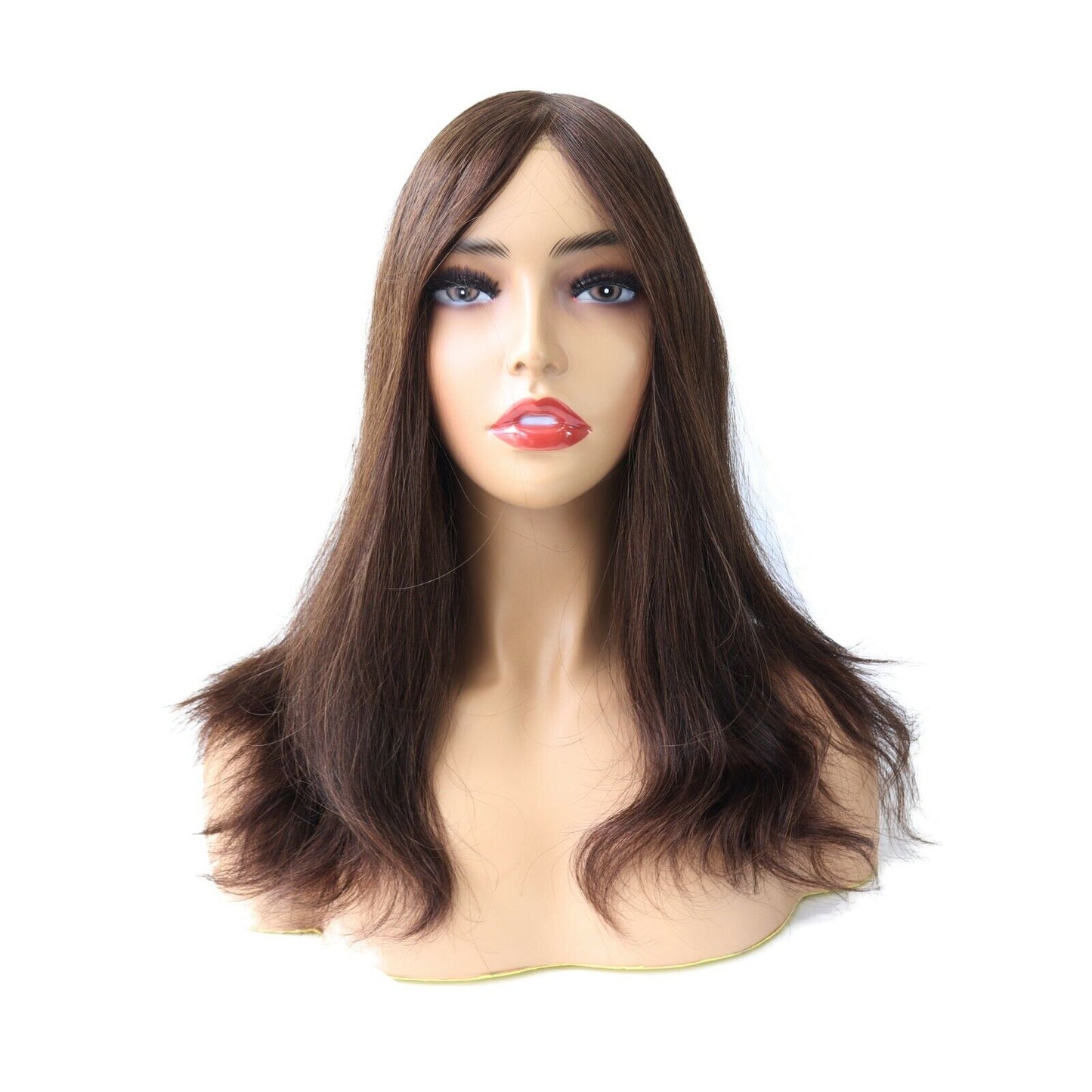 Women Topper Top Piece Wigs Injected Poly Skin Systems Cuticle Remy Hair Pieces