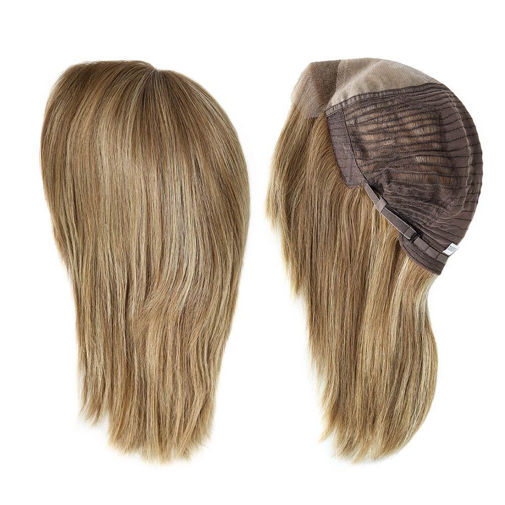 Women Wigs European Cuticle Remy Human Hair Mono Top Lace Front Medium Size 9''