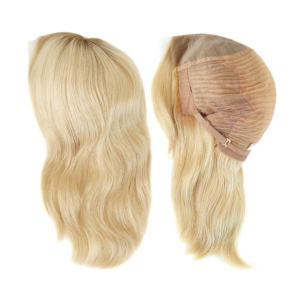 Women Wigs European Cuticle Remy Human Hair Mono Top Lace Front Medium Size 9''