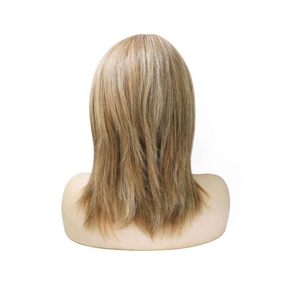 Women European Cuticle Remy Hair Wigs Mono Top Lace Front Medium Size #8/24/27-8